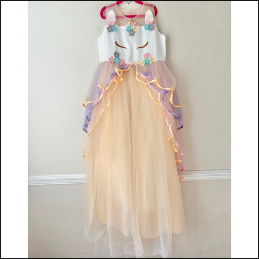 Girl’s‎ Tulle Satin Unicorn Maxi Dress